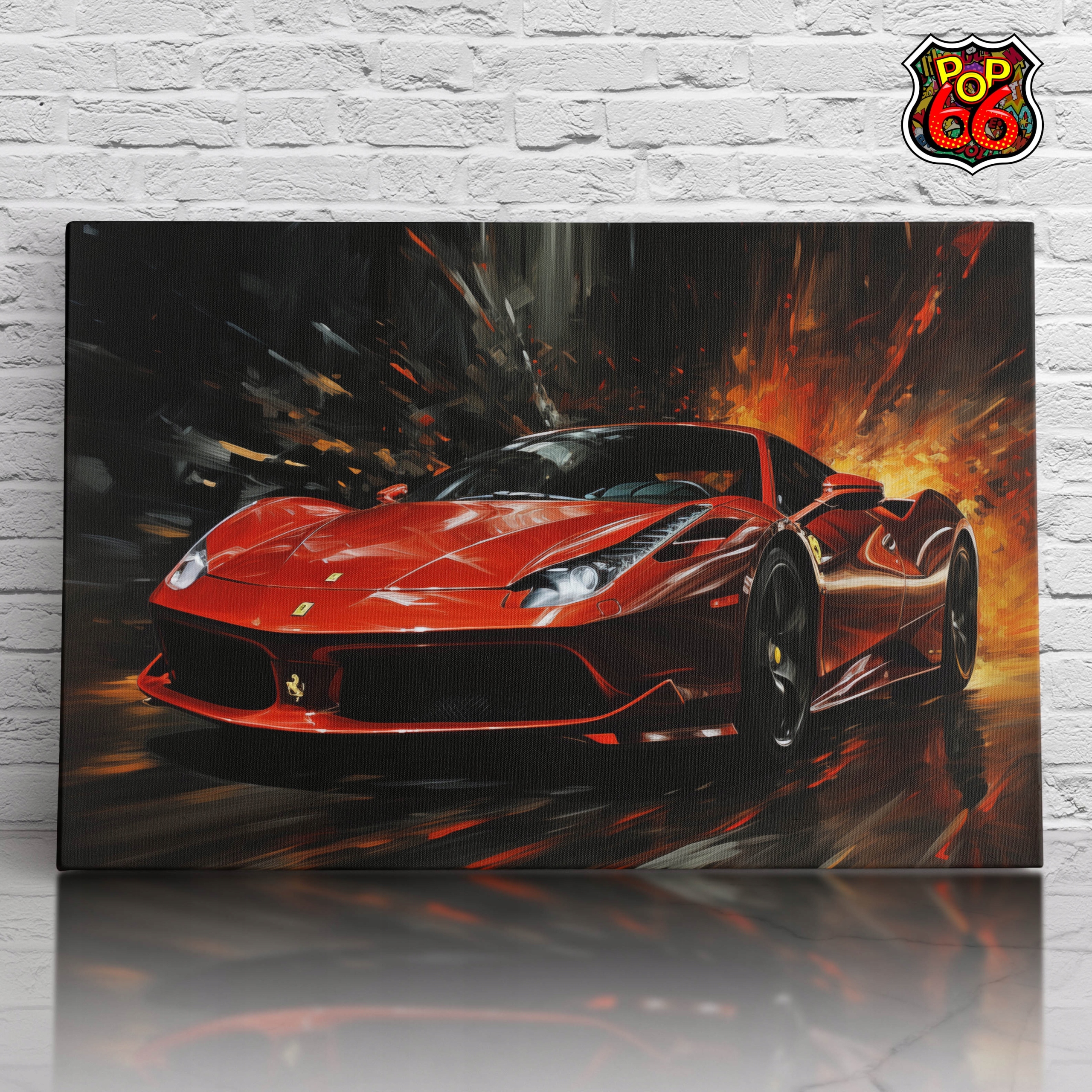 Obraz na plátně do obývacího pokoje, ložnice, předsíně, červené Ferrari, 90x60
