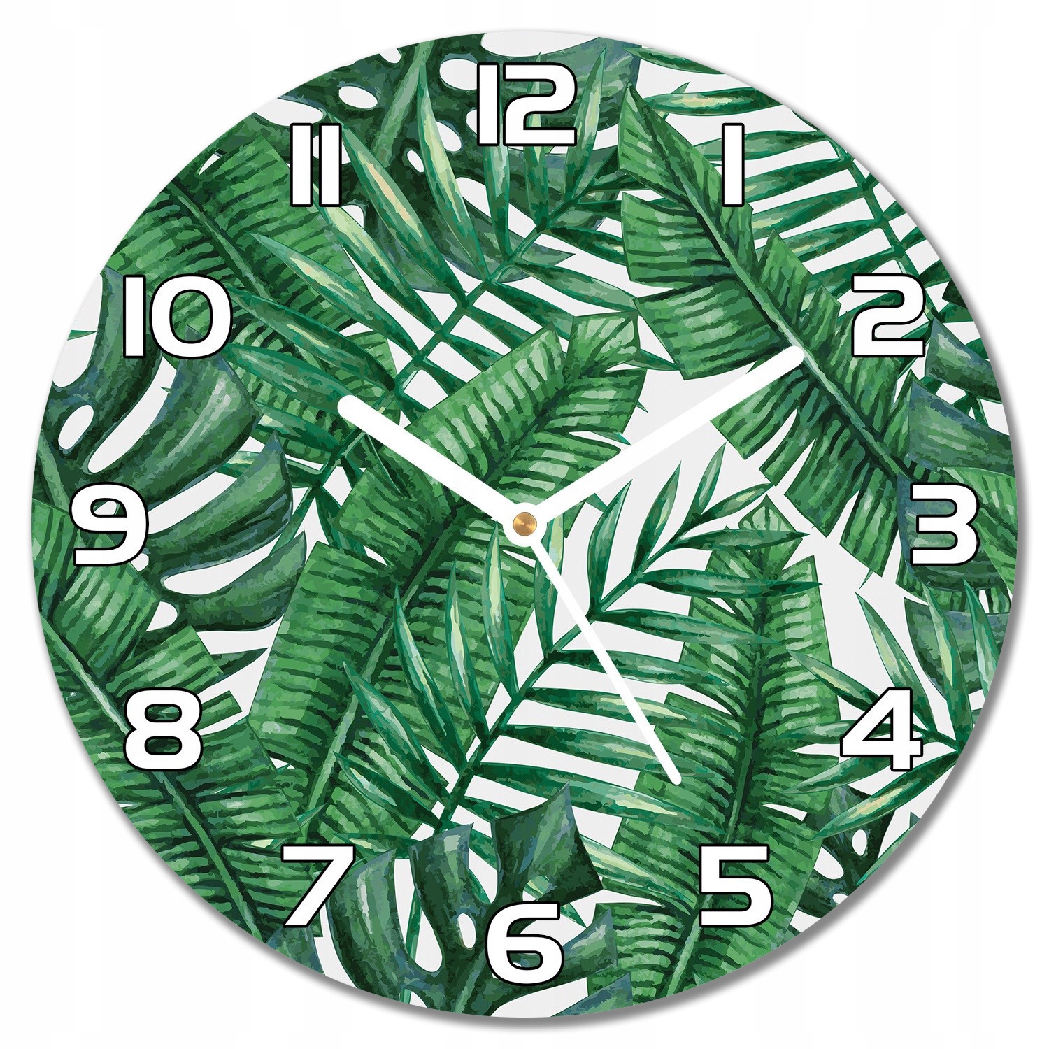 

Zegar ścienny Malowidło tropikalne liście f30 cm