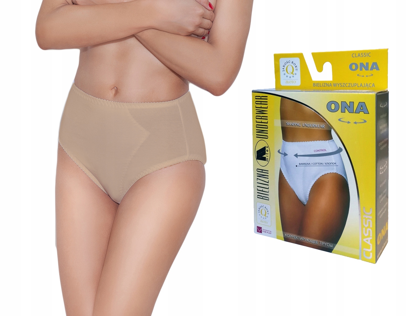 

figi modelujące Mitex Ona beżowe , bawełna , M