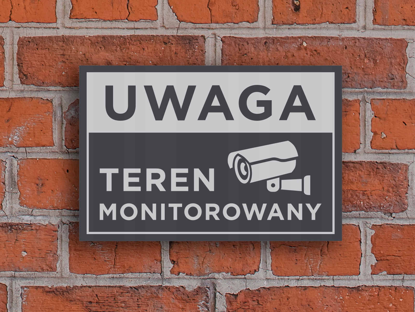 Tabliczka TEREN MONITOROWANY 30x20 cm ANTRACYT Marka inna