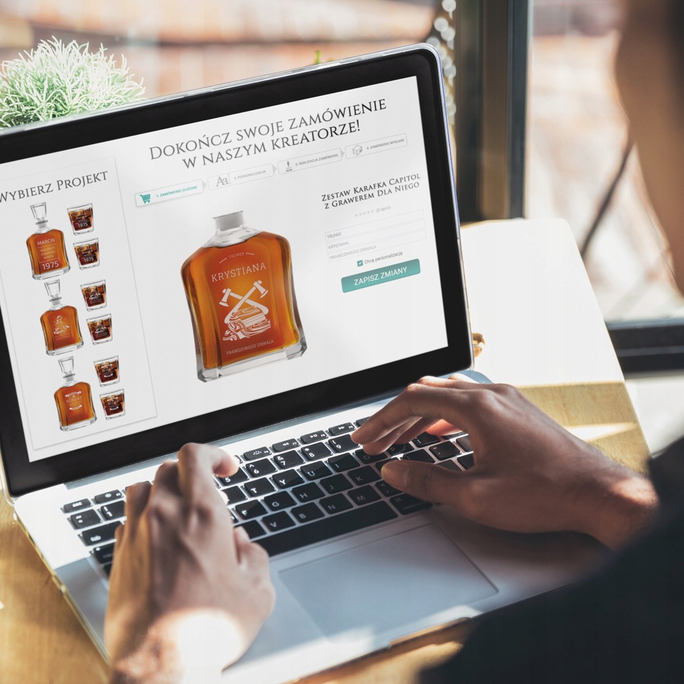 Zestaw Karafka 2 Szklanki do Whisky z Grawerem Prezent na Rocznicę Ślub Rodzaj karafka