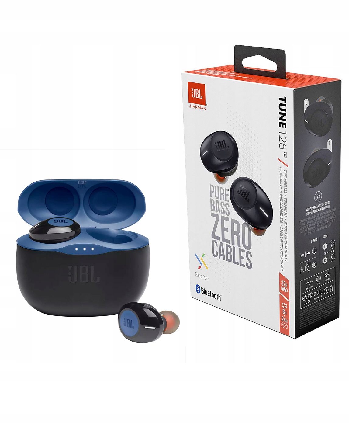 SŁUCHAWKI BLUETOOTH JBL TUNE 125 TWS 100% ORYGINAŁ