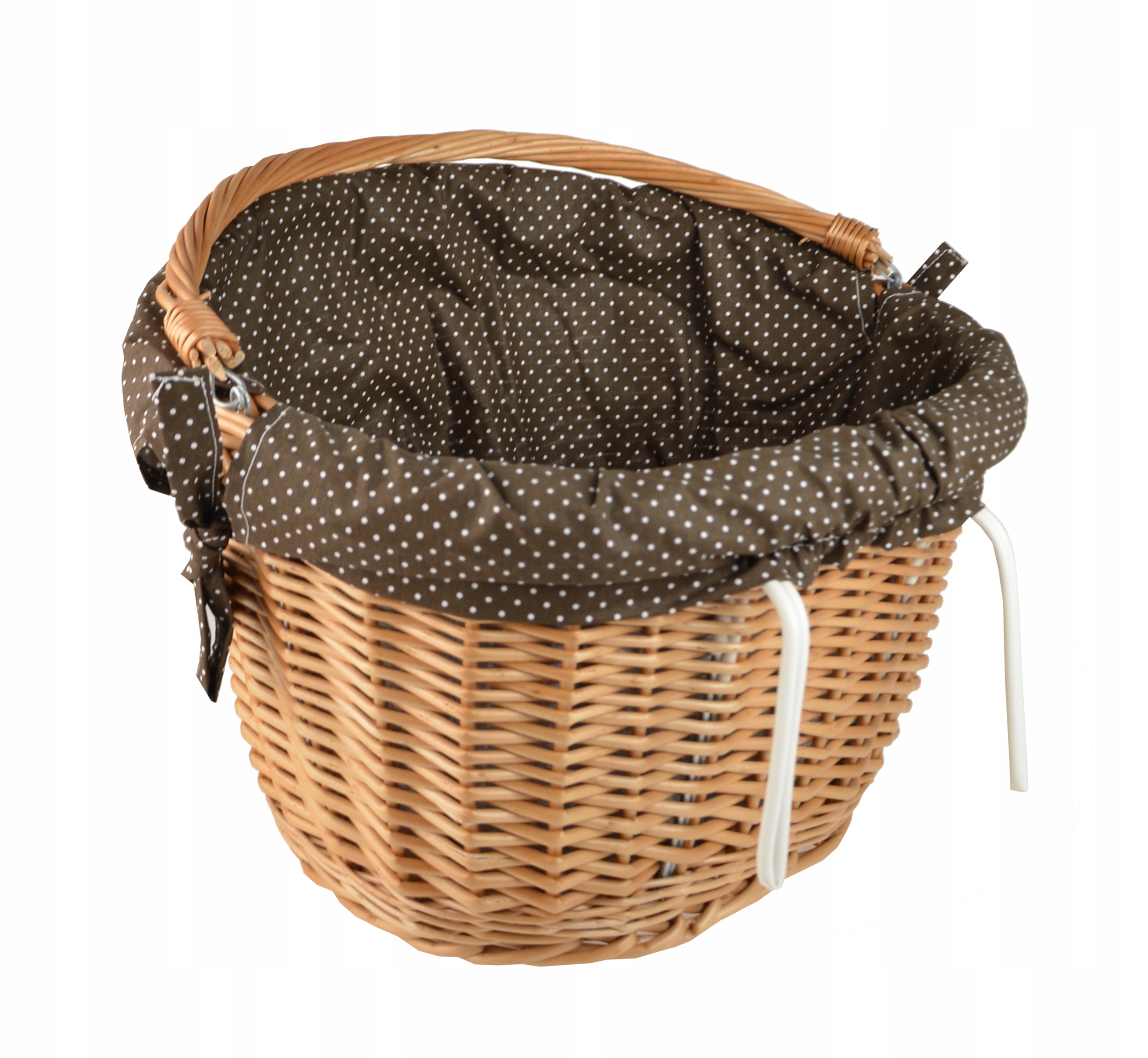 Wiklinowy KOSZYK NA ROWER na kierownicę + WKŁAD