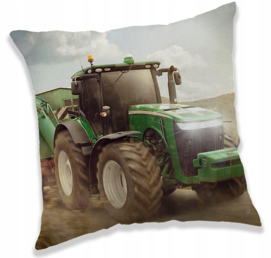 

Poduszka dziecięca 40x40 Traktor zielony beżowa