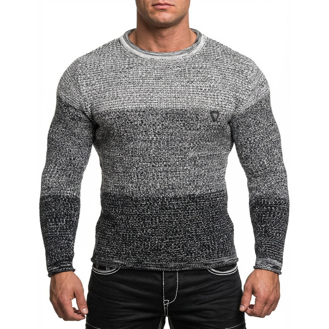 Pánský Svetr Carisma Stínovaný Běžný Střih Ombre Melír