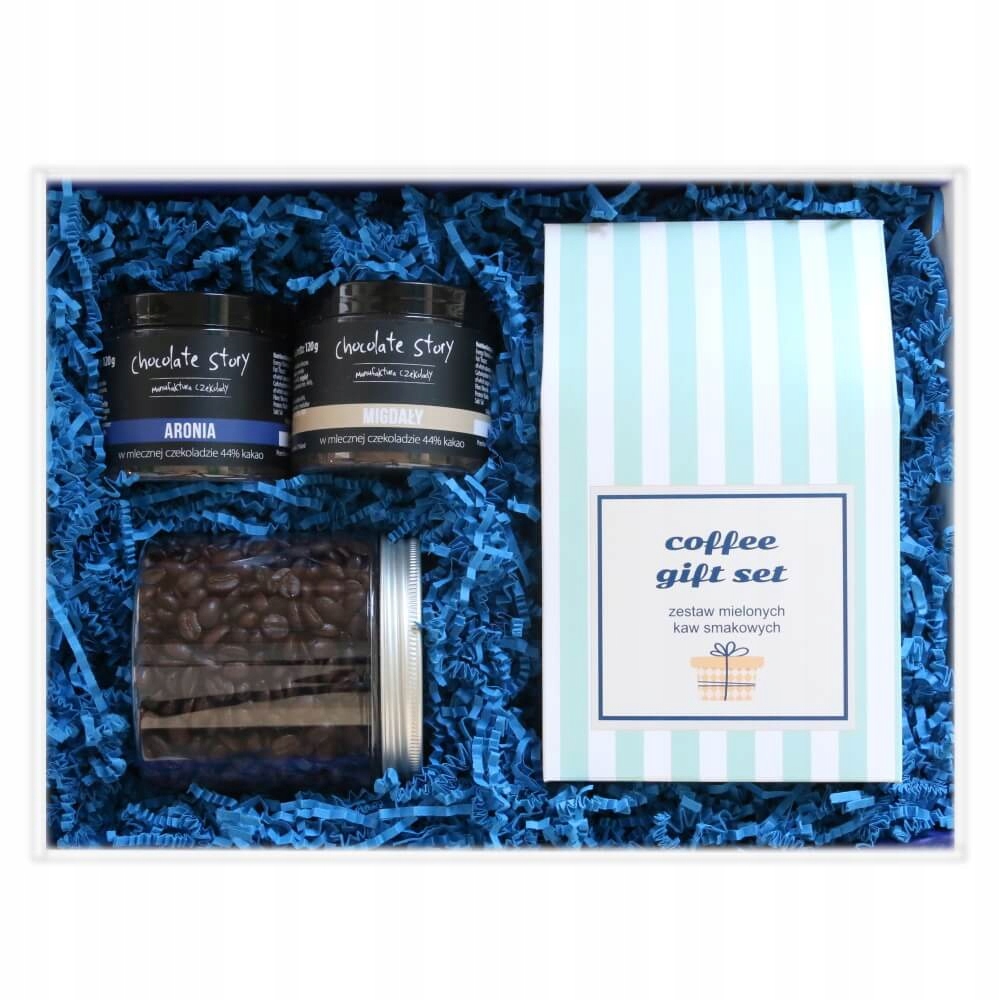 

Giftbox dla kawoholika zestaw kaw czekoladki
