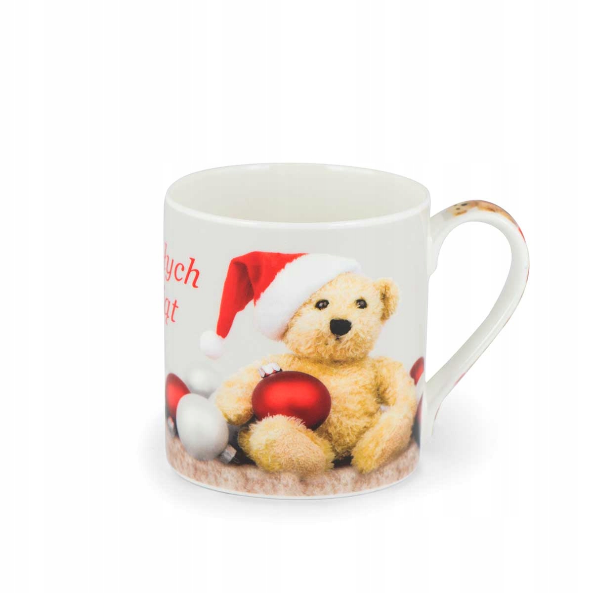 

Porcelanowy, świąteczny kubek miś Boże Narodzenie