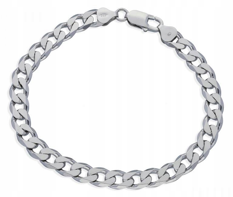 Stříbrný náramek pro muže Tlustá pancíř Plná délka 22 cm Stříbro Rod