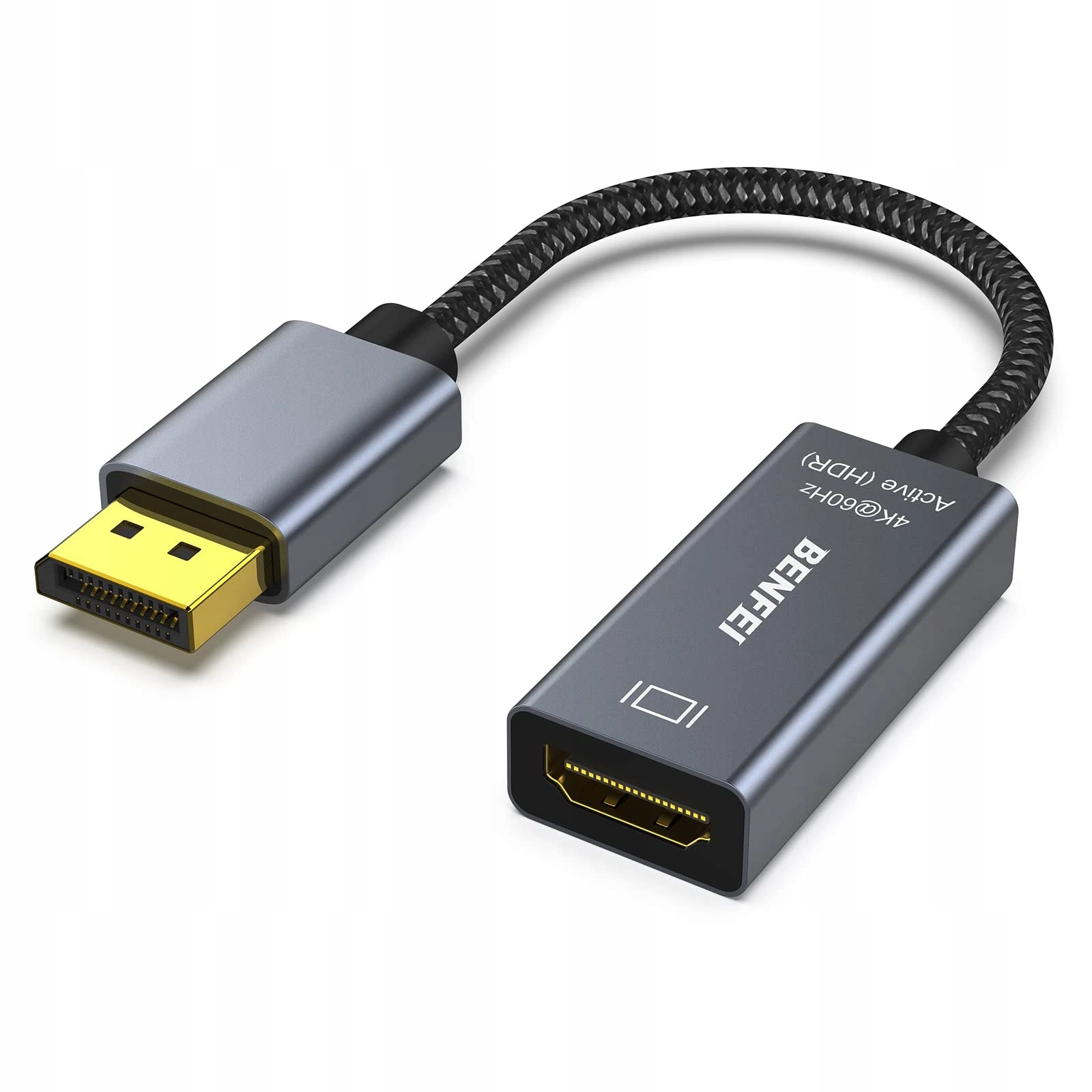 Benfei adapter przejściówka aktywny DisplayPort do Hdmi 4K@60Hz szary