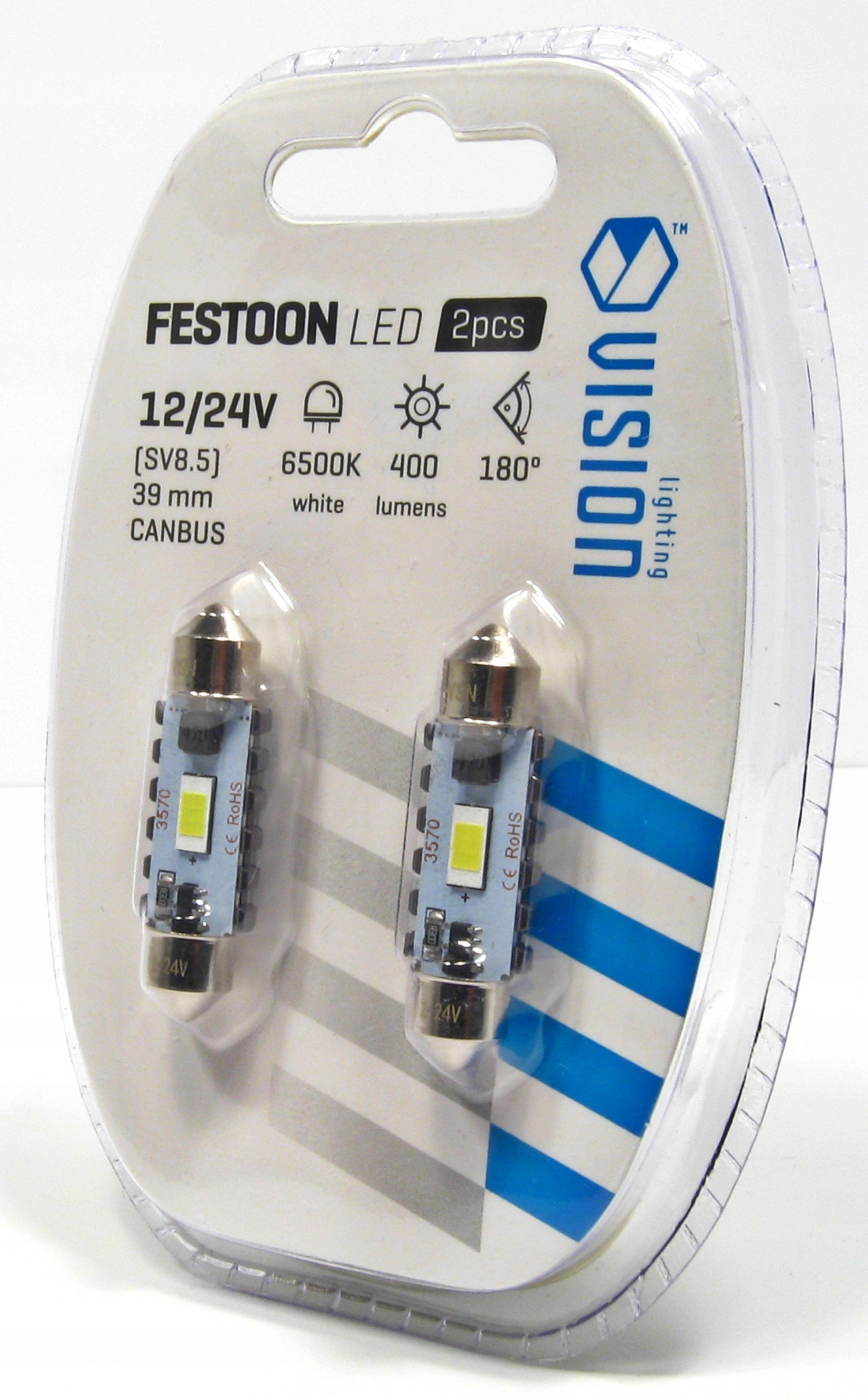 Żarówka C5W Led rurka 39mm 400lm 6500K 12/24V 2 sztuki canbus