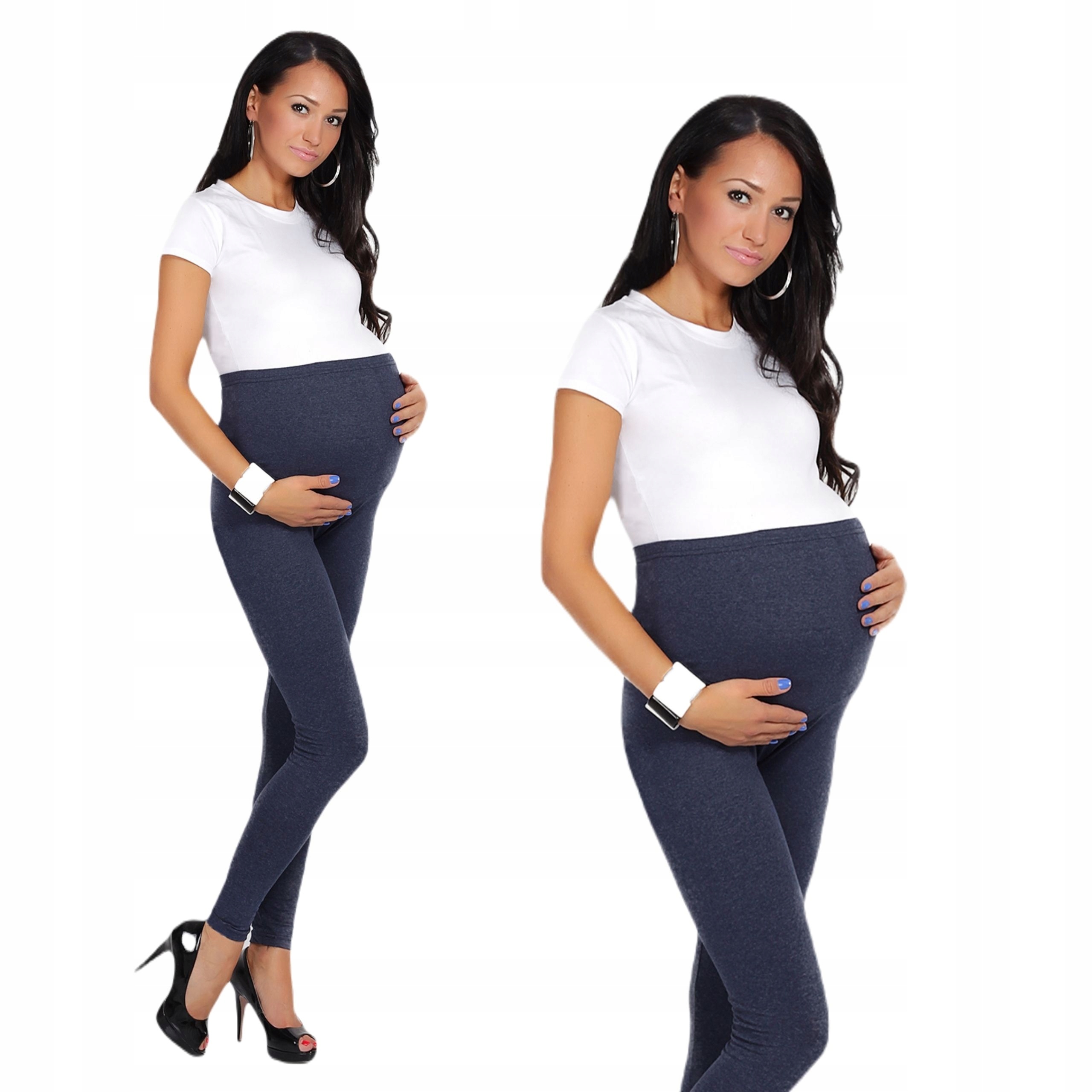 LEGGINSY CIĄŻOWE DŁUGIE PANEL BAWEŁNA GETRY XL