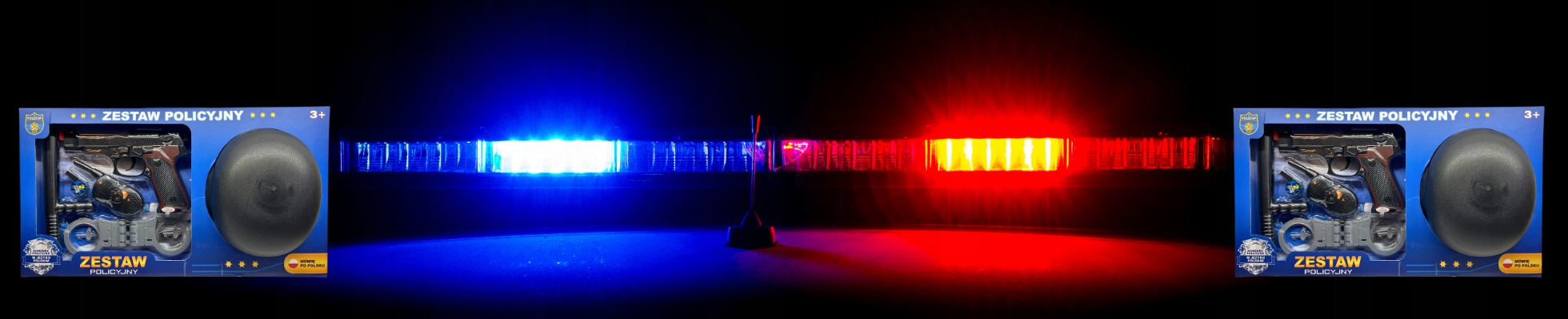 PISTOLET POLICYJNY DLA DZIECI STRÓJ POLICJANTA Z POLSKIMI KOMENDAMI ZESTAW Marka bez marki