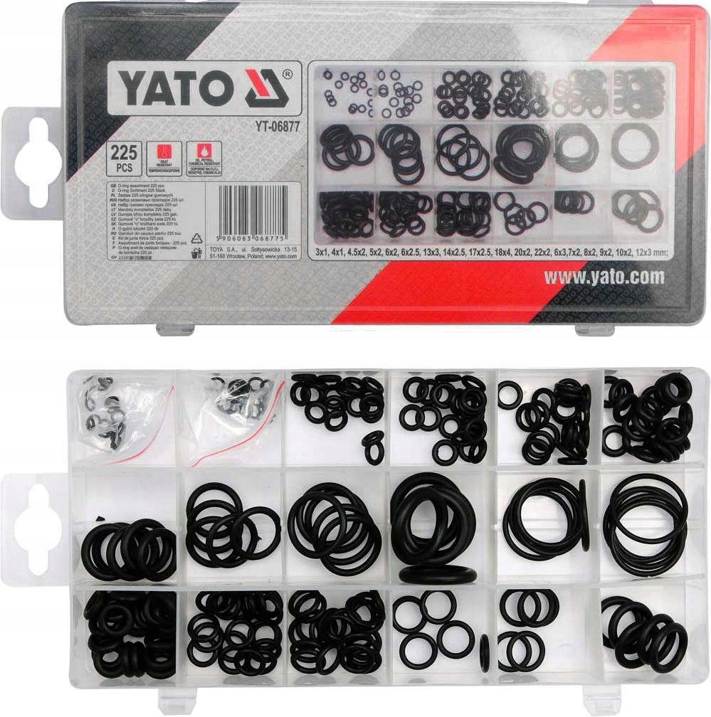 Oringi uszczelki gumowe zestaw mix 225szt.