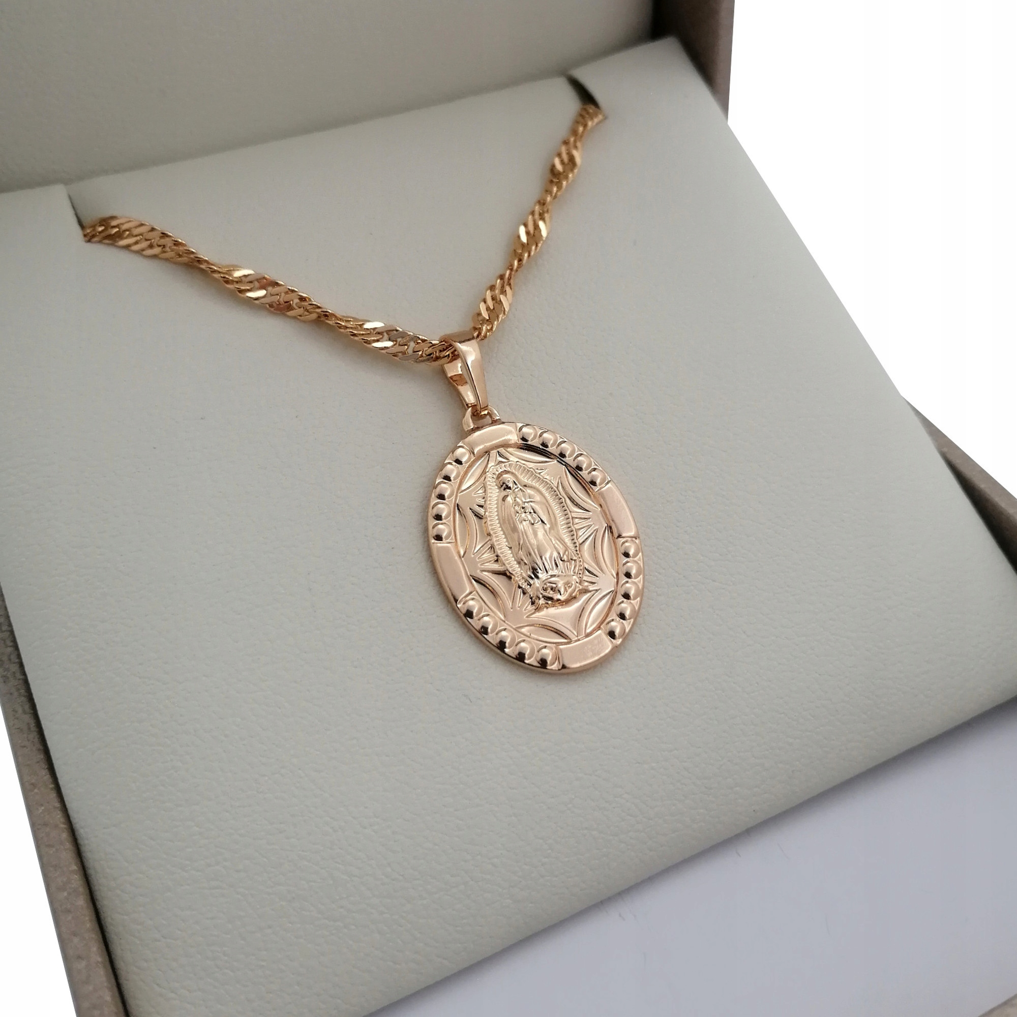 

Złoty Naszyjnik Matka Boska 50CM3MM 18K Gwarancja