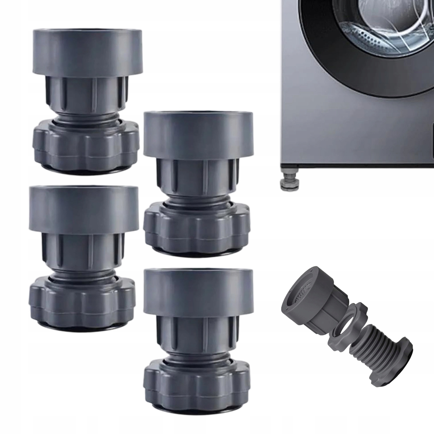 STOPKI GUMOWE REGULOWANE PRZECIWPOŚLIZGOWE DO PRALKI SUSZARKI LODÓWKI