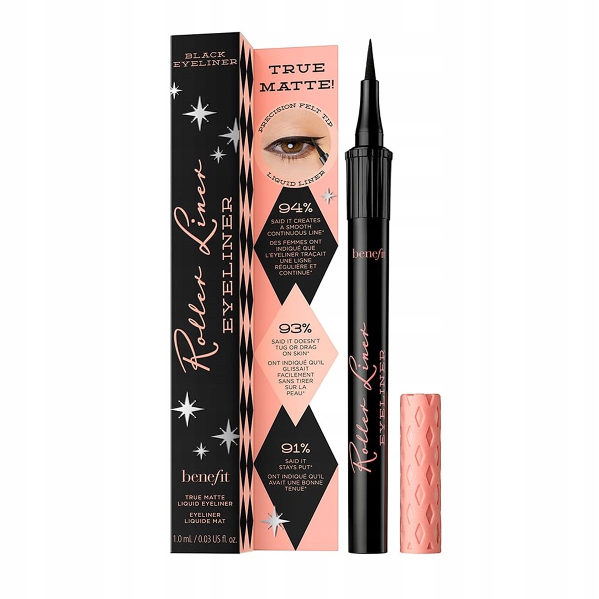 Permanentní a intenzivní oční linka Benefit Roller Liner Matte Black 1 ml
