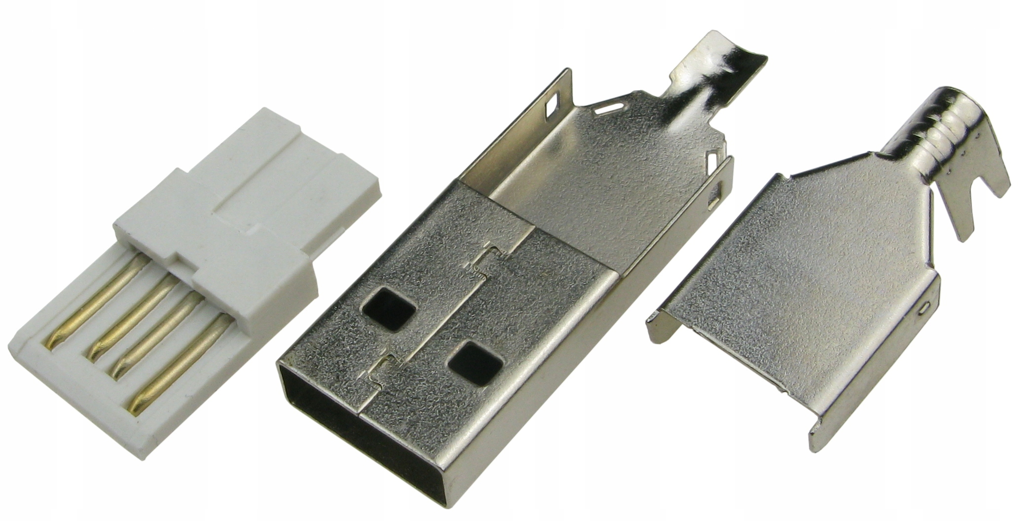 Wtyk USB A na kabel metalowy /3798