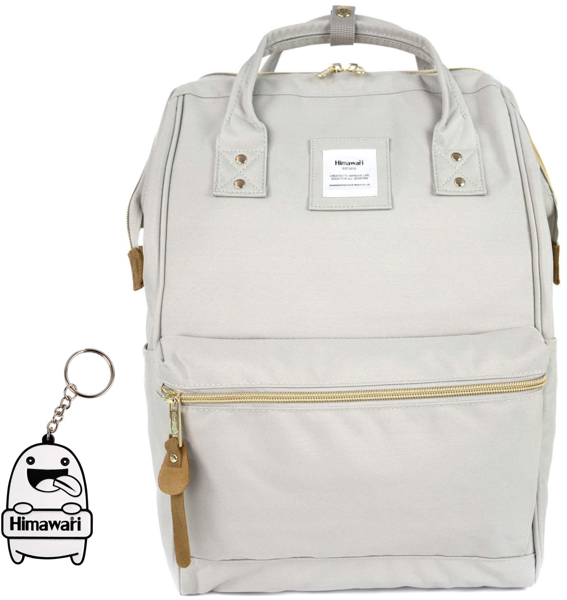 Batoh Himawari Classic – do školy, lehký, světle béžový