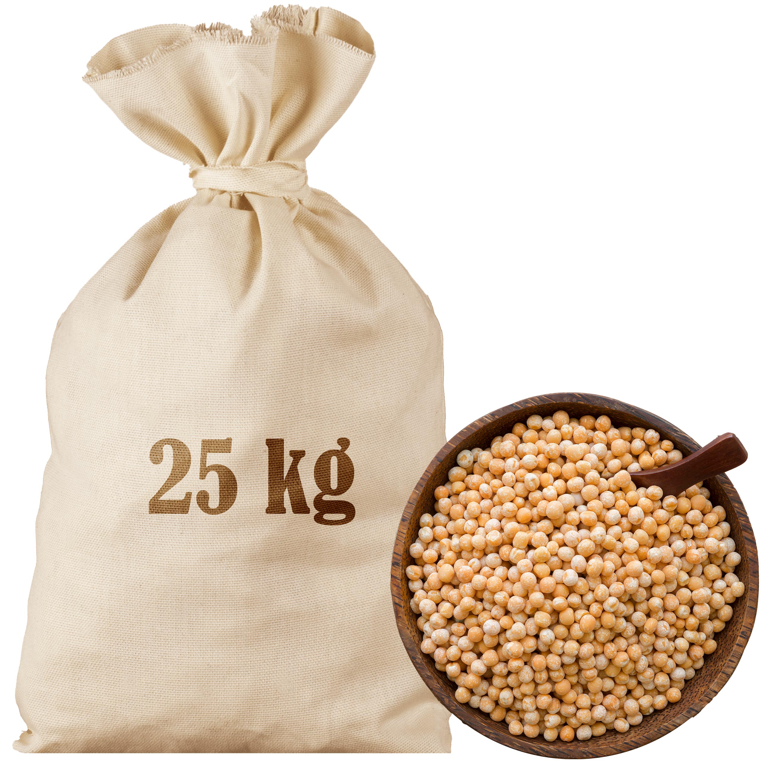 Hrách Celý přírodní Žlutý loupaný 25KG Sáček