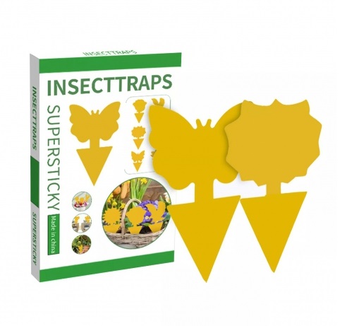 ŻÓŁTE LEPY DO DONICZEK ZIEMIÓRKI 12 SZTUK Stan opakowania oryginalne