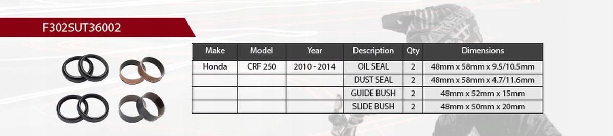 Showa 2024/07 Sada Na Opravu Predného Tlmiča Honda Crf 250 '10-'1