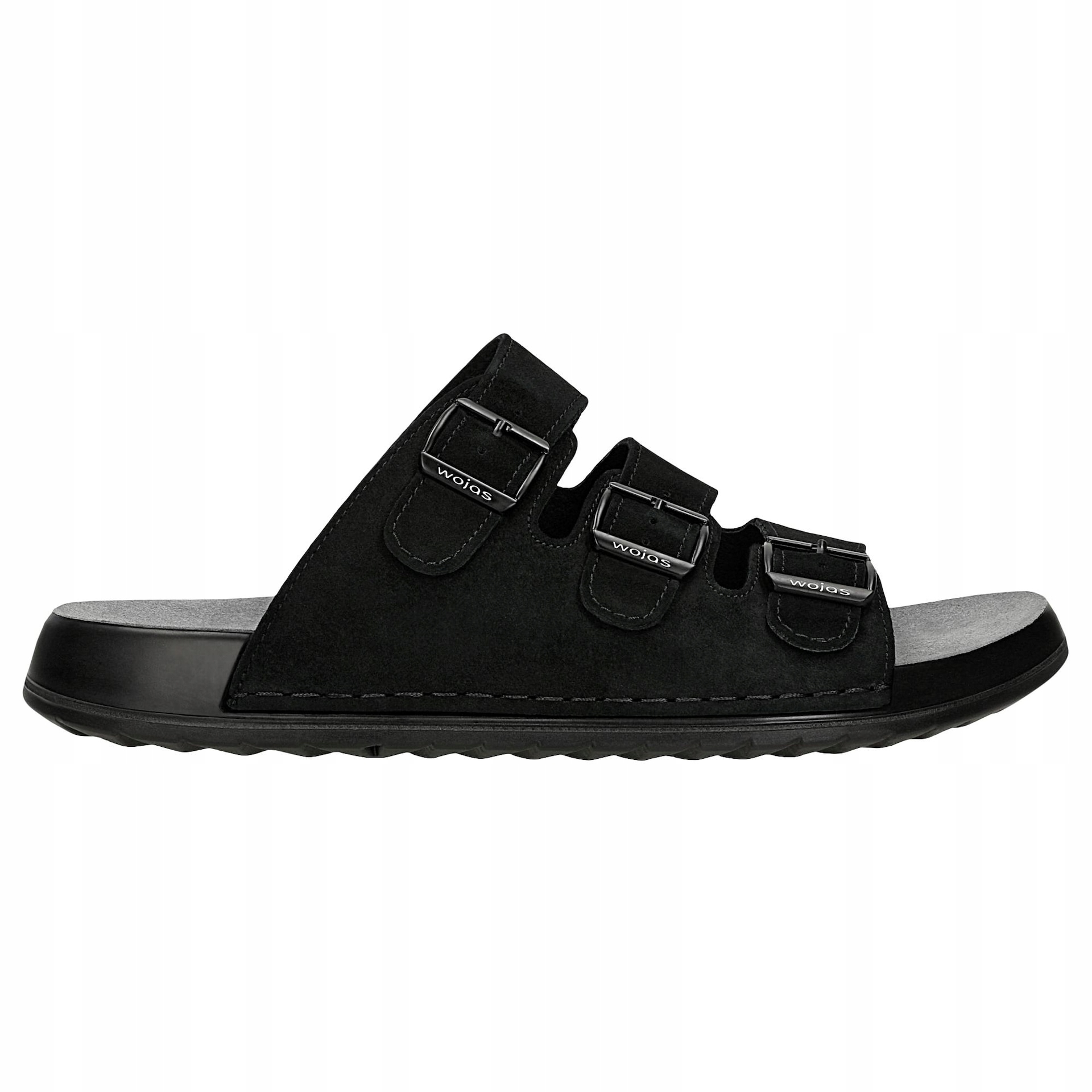 Černé pánské pantofle se třemi přezkami, velikost vel.