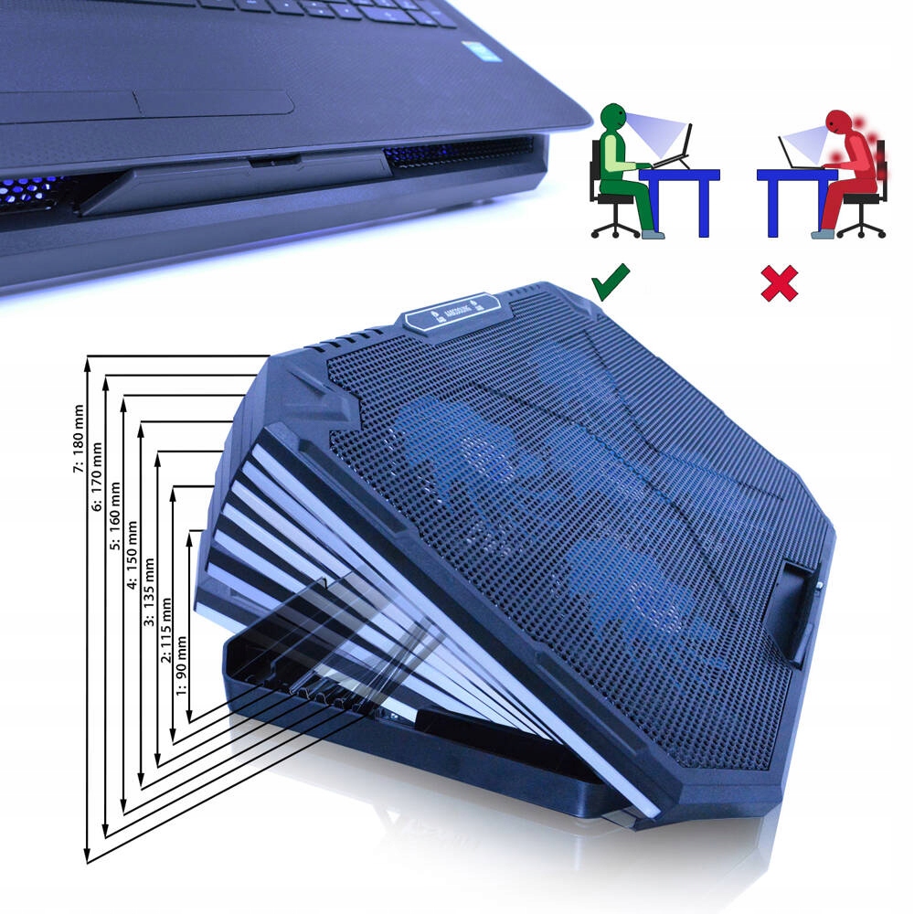 AABCOOLING CICHA PODSTAWKA CHŁODZĄCA PODKŁADKA CHŁODZĄCA POD LAPTOPA 12-17" Kod producenta NCO094