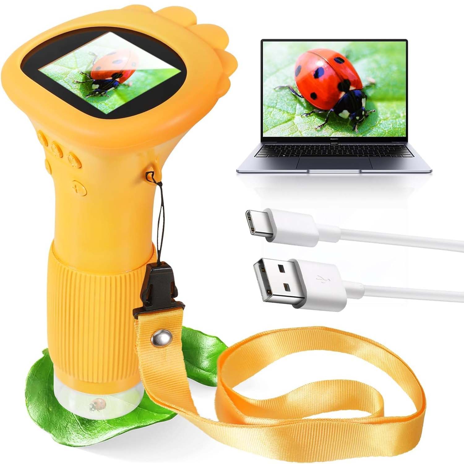 Digitální Mikroskop Kapesní Sada Pro Děti Led Usb Přiblížení 1000X