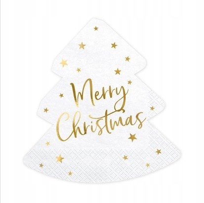 

Serwetki Świąteczne Choinka 16x16,5cm 20szt Białe