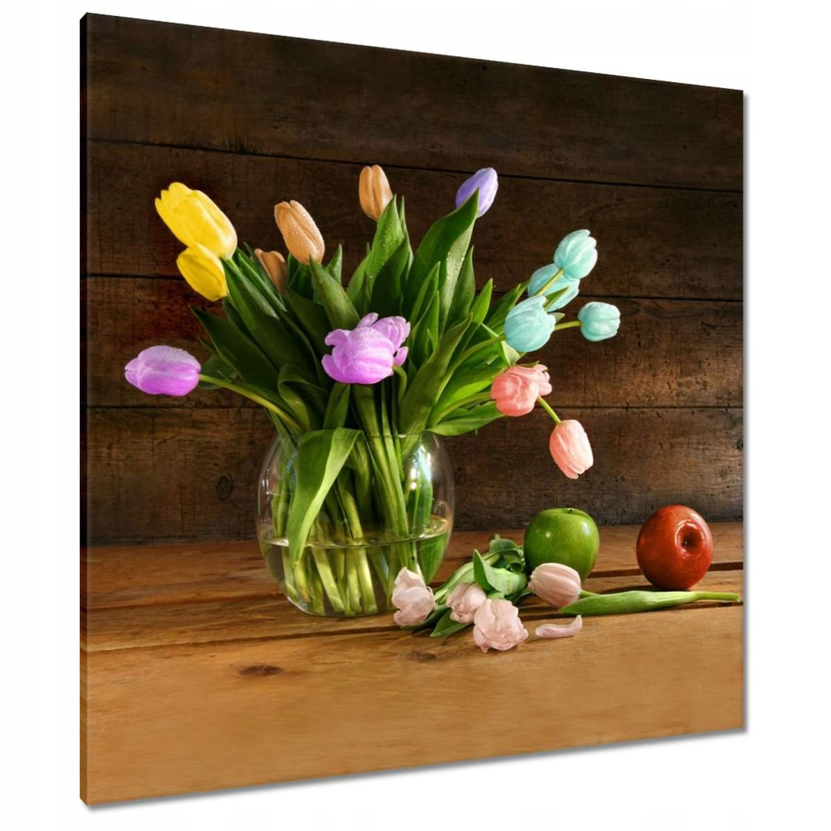 Obrazy 90x90 Kytice Barevné tulipány