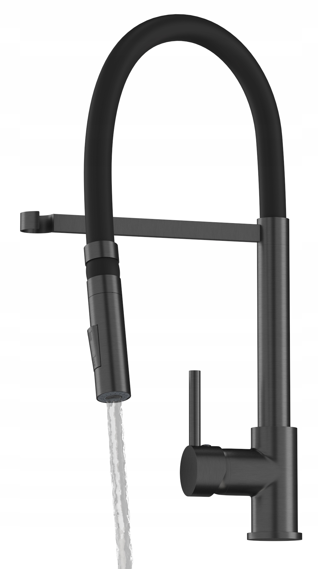 Batéria Do Umývadla Kuchynská Flexibilná, Čierna, Metalická, Gun Grey Vento