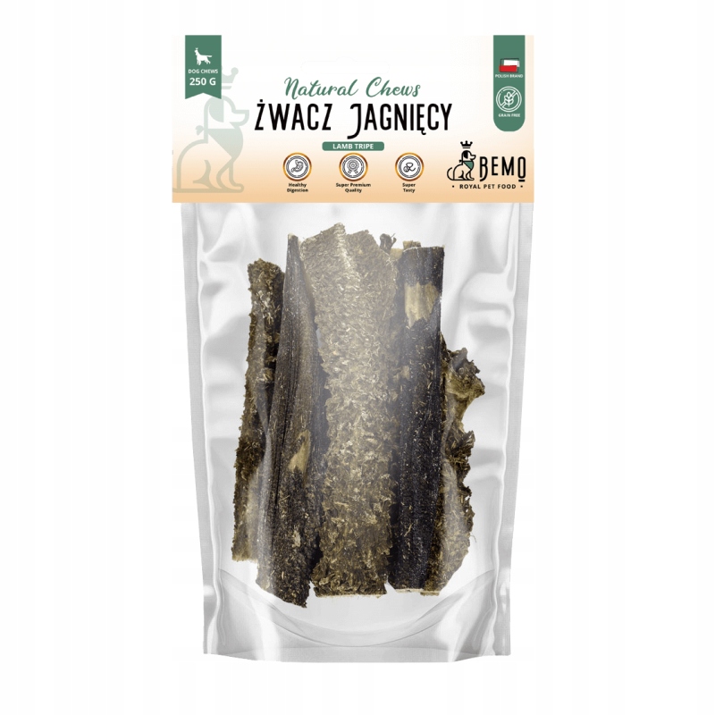 Přírodní kousátka Bemo jehněčí bachor pro psy 2 kg sušený pamlsek bachor