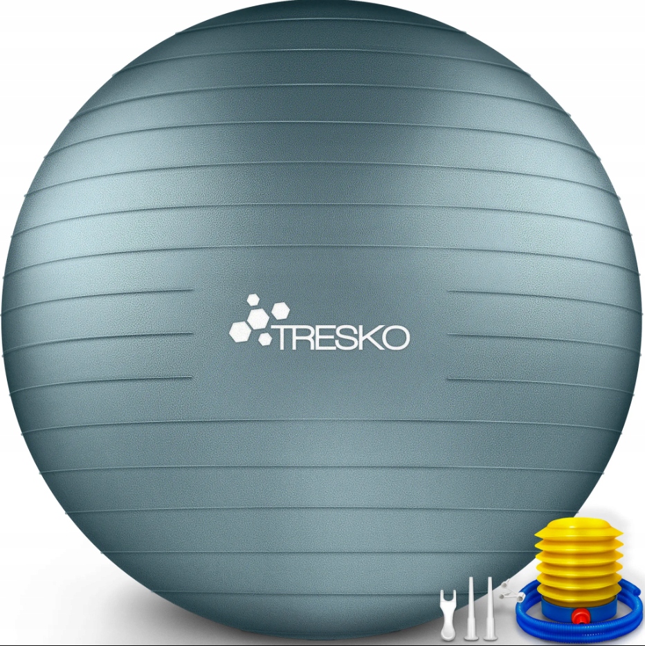 Gymnastický míč Tresko 85 cm Cool Grey Blue Fitness míč na jógu pilates