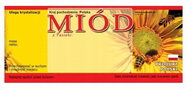 

Etykieta naklejka na miód 116x50mm (100szt) E10