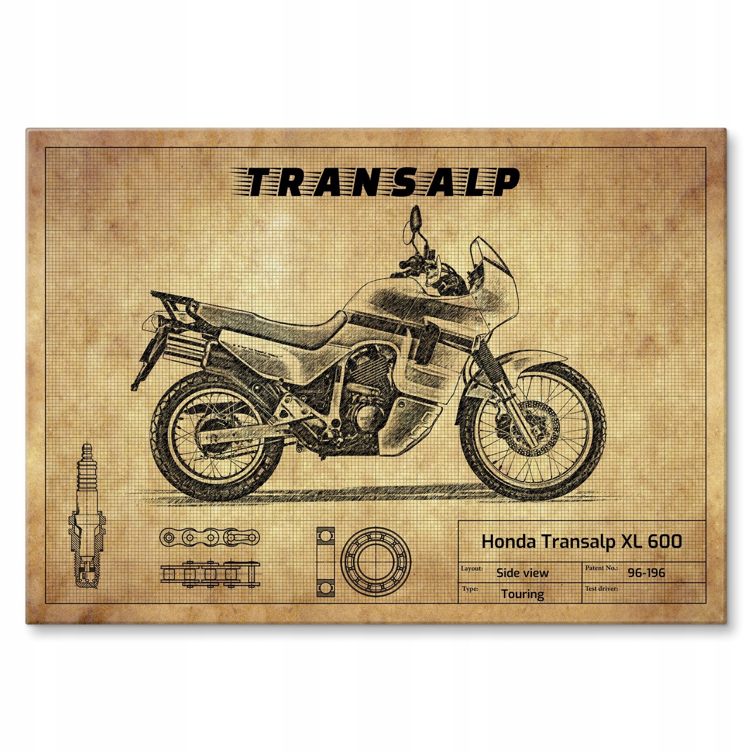Kovový plakát Honda Transalp XL 600 M