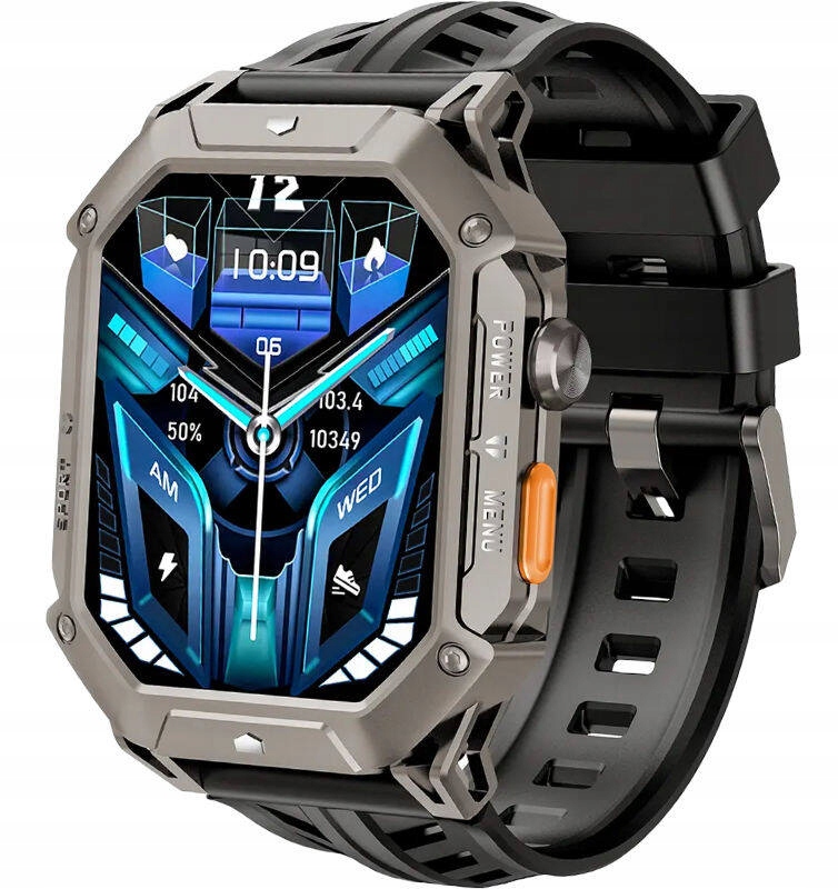 Šedý Smartwatch Rubicon RNCF24 Rozhovory Puls Tepová Batéria 1000 mAh