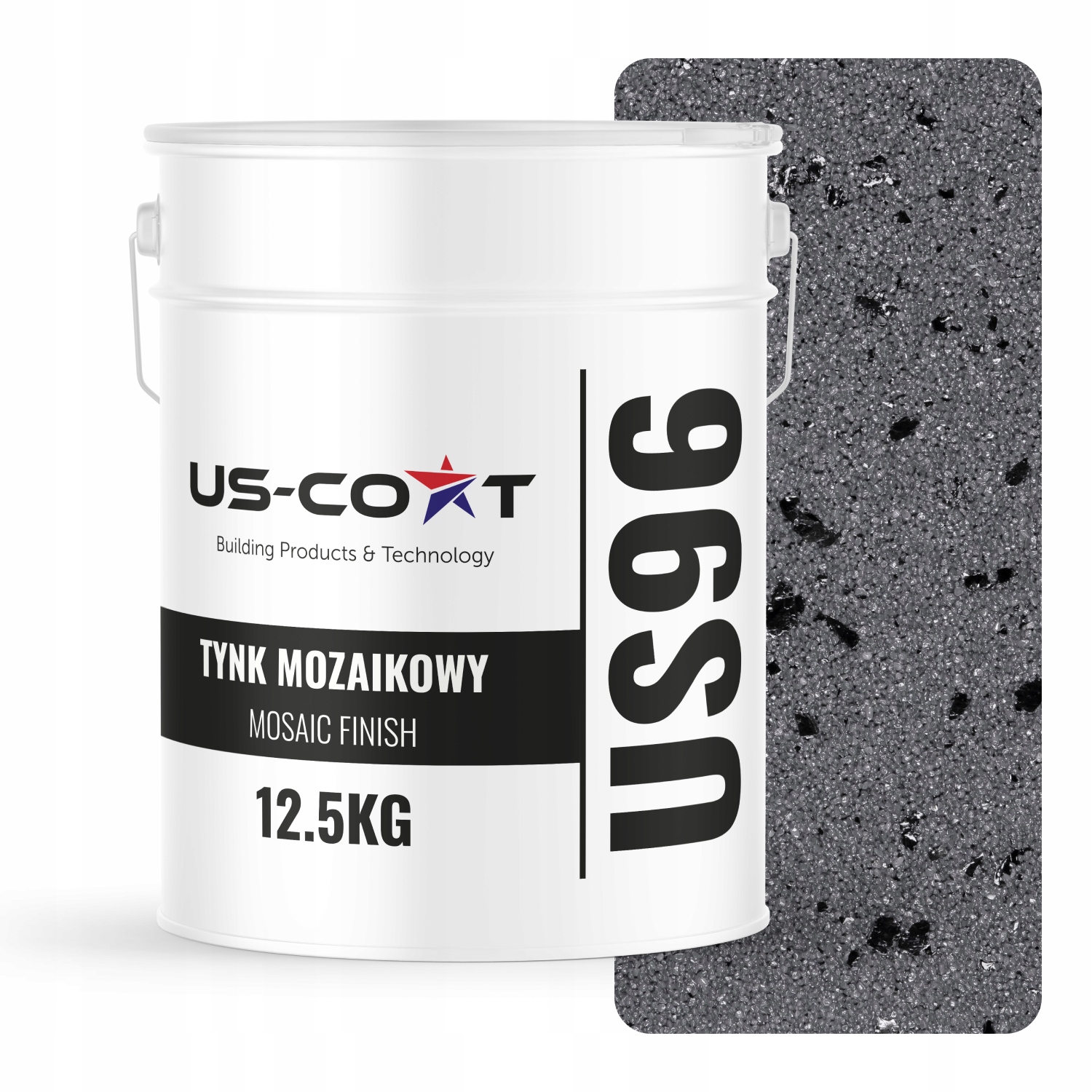 Mozaiková Omítka Mozaika 12,5 Kg Barva Šedá Tmavá S Černou Slídou M06 Ozdobná