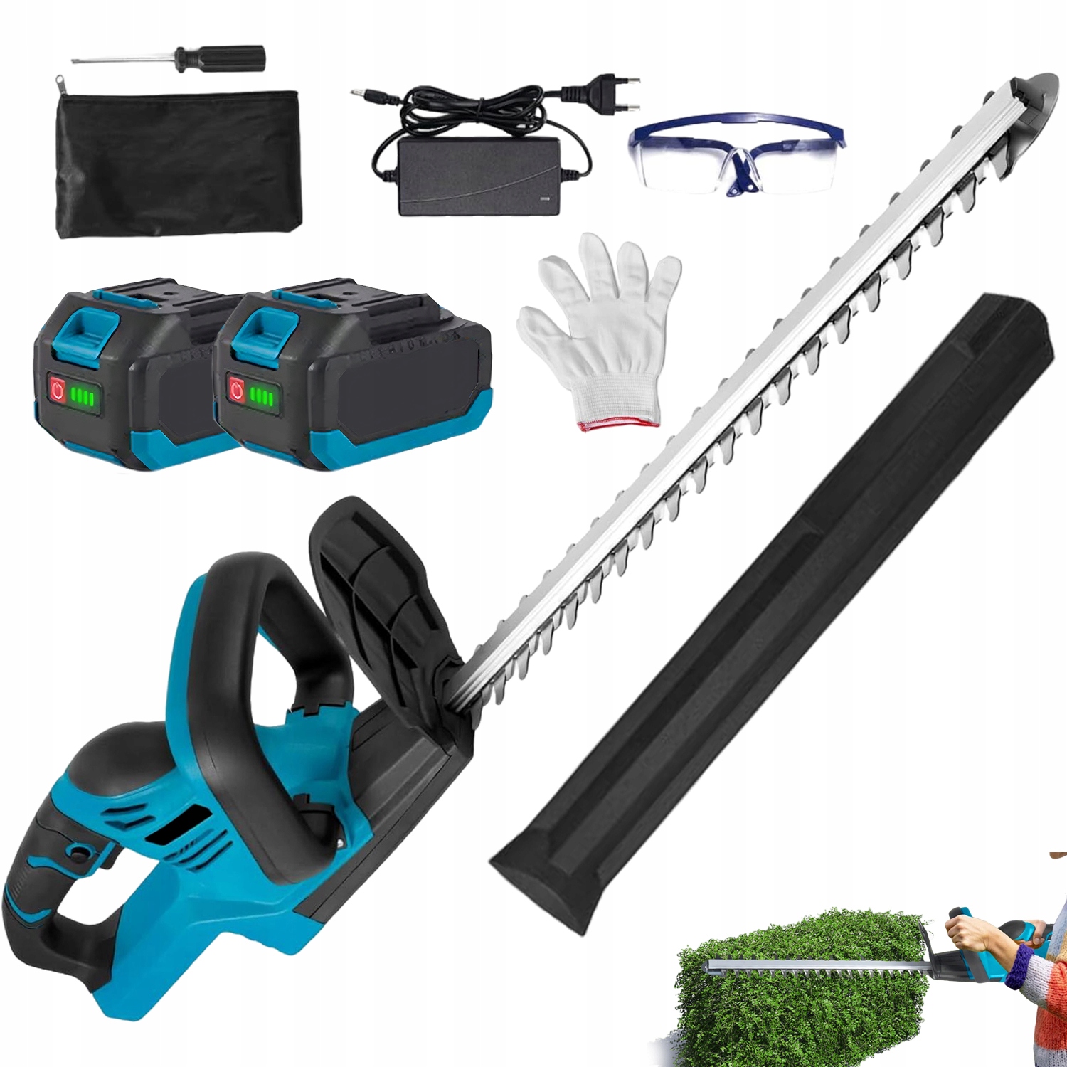 Akumulátorové Nůžky Na Živý Plot Keřů 2x Aku 3Ah Nabíječka