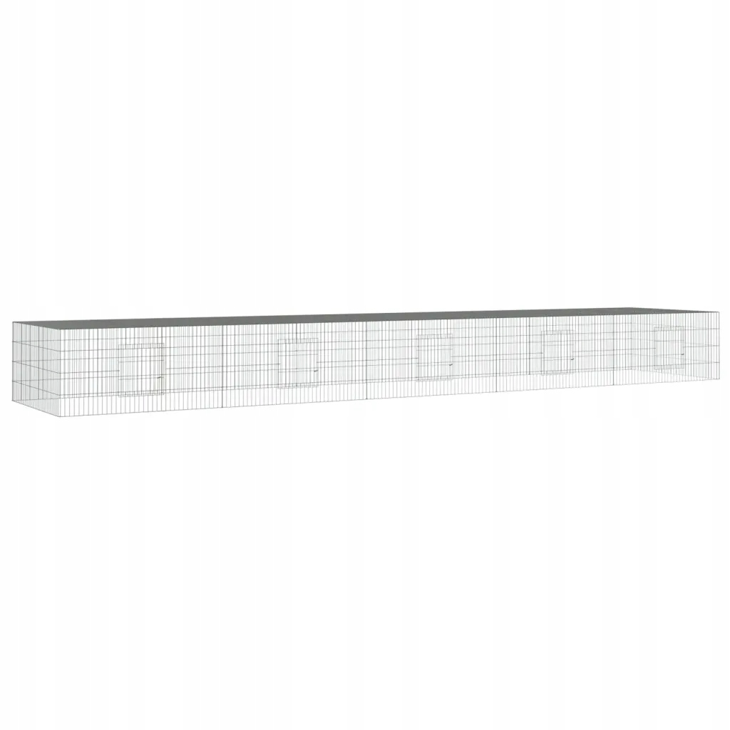Levně Klec pro králíky z galvanizovaného železa, 541 x 109 x 54 cm, stříbrná