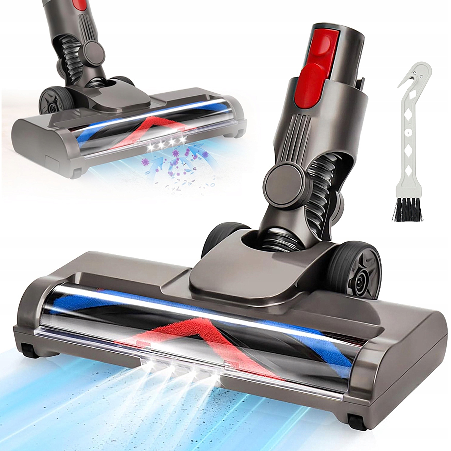 Led Kartáč Pro V15 V11 V10 S Osvětlením A Rotací 90°