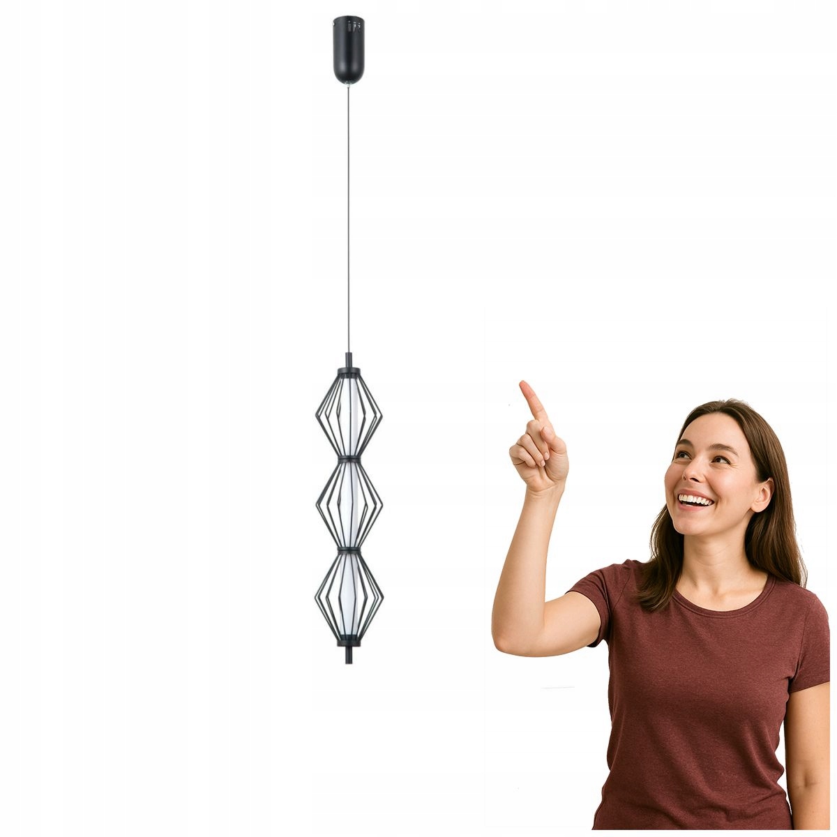 Moderná závesná Led lampa Sevil čierna 15 W do obývačky Italux