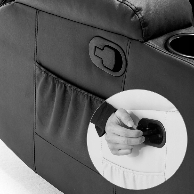 FOTEL WYPOCZYNKOWY MASAŻ + GRZANIE CZARNY Kolekcja Nowość