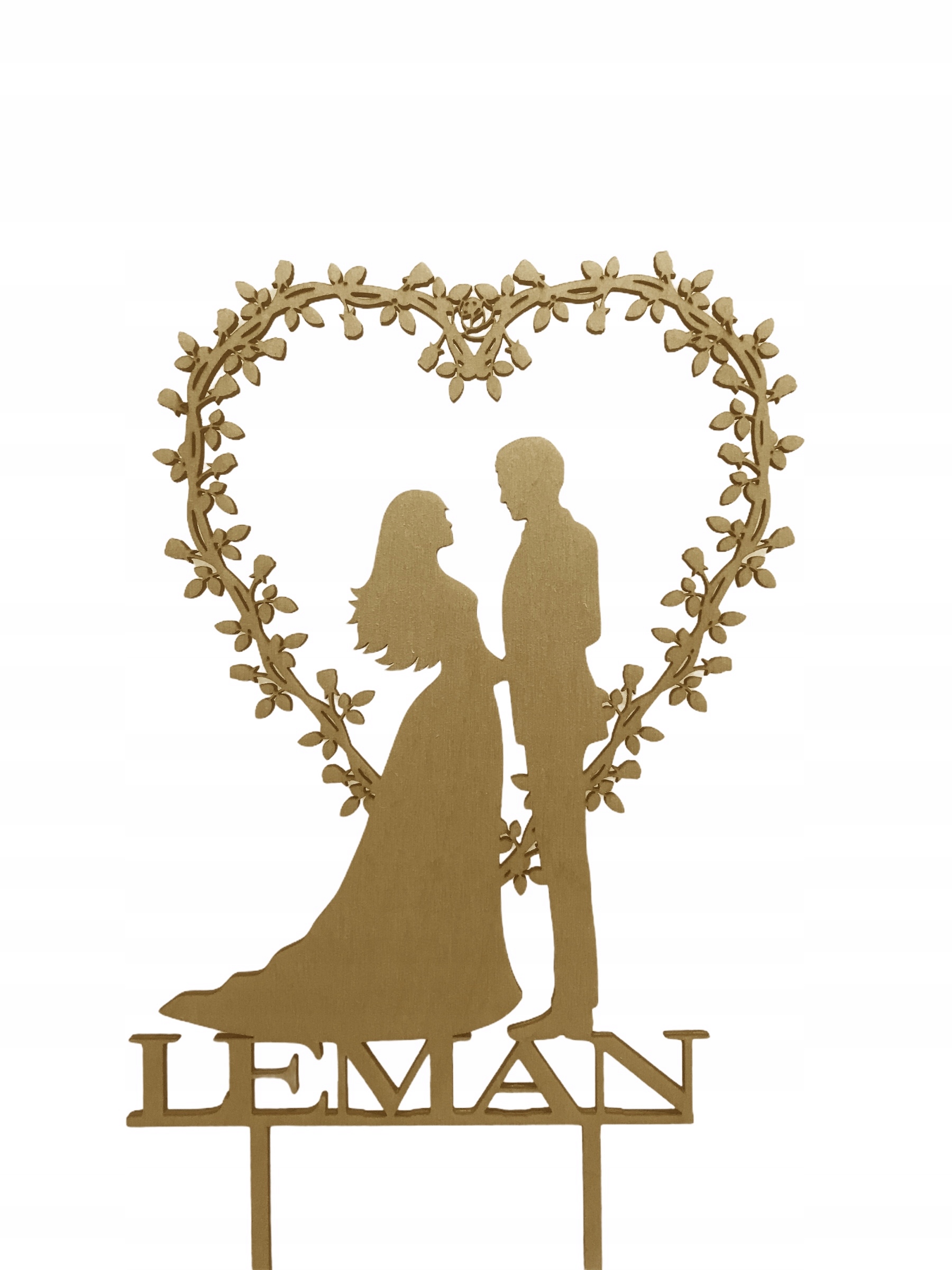 

Topper Slubny Para Mloda złoty Nazwisko Na Tort