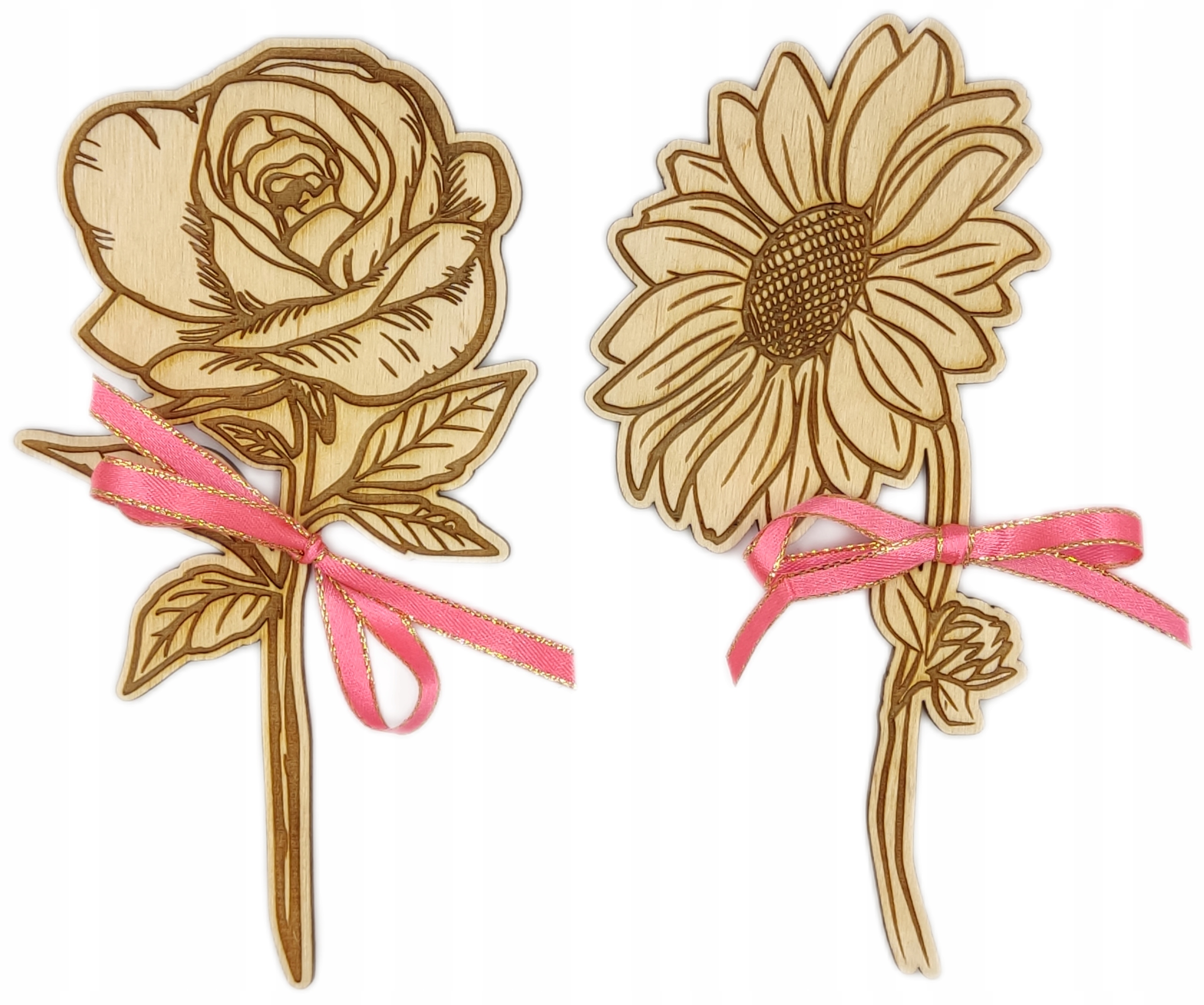 DREWNIANE KWIATY prezent Dzień Babci Dziadka