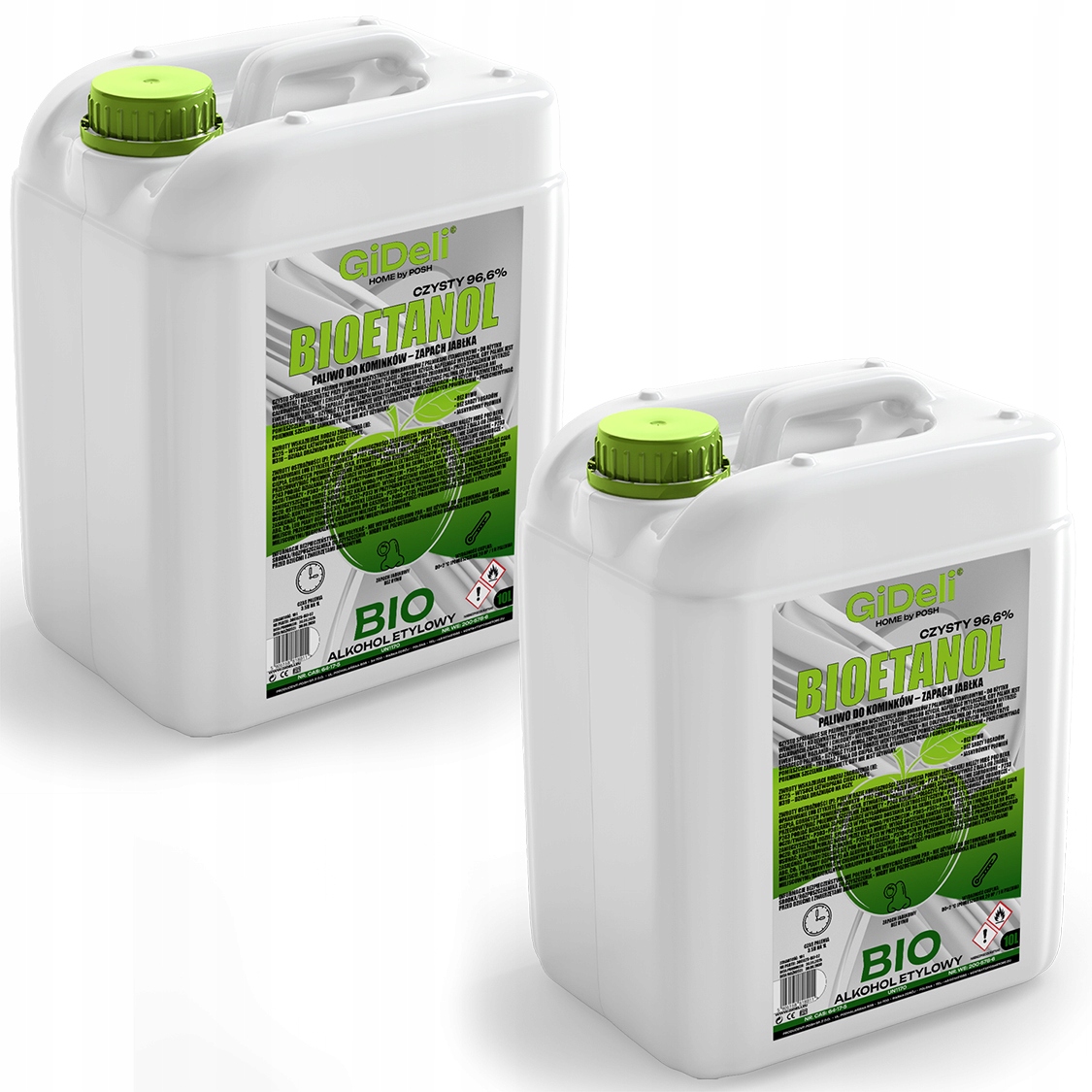 Bioetanol do krbu 2x 10 l s vůní zeleného jablka, biopalivo