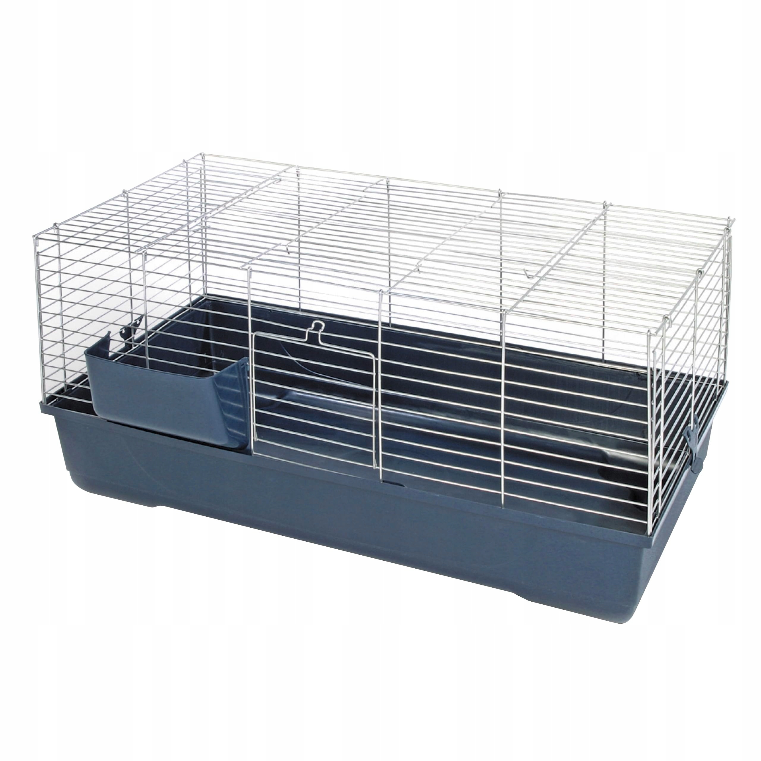 Levně Klec Bunny Bungallow chrom skládací modrá 100 cm