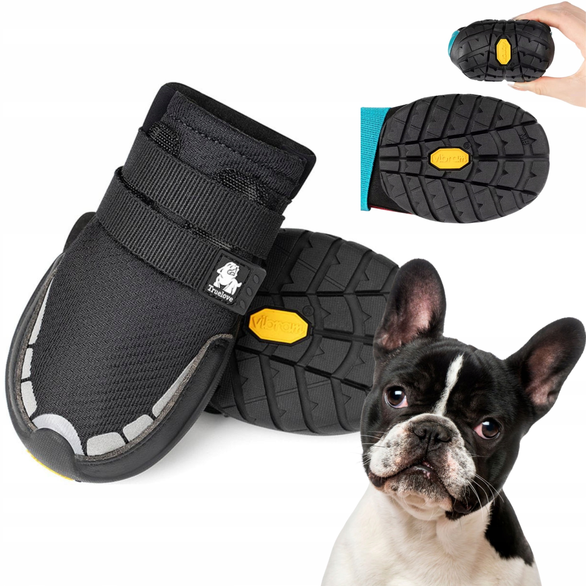 Levně Boty Pro Psa Truelove On Track Podrážka Vibram M (2 ks) 6,4 cm Černé