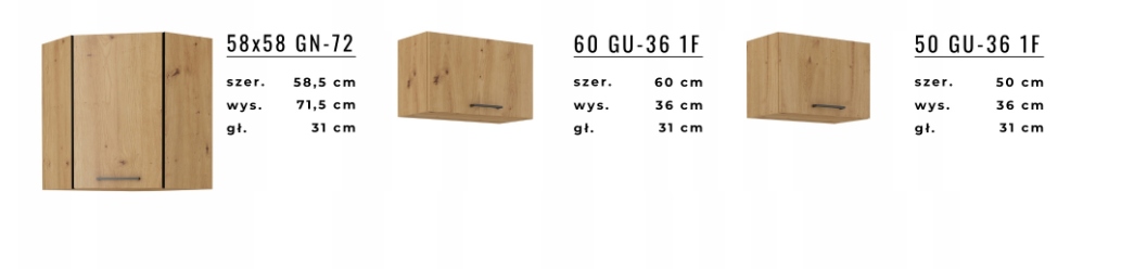 Szafka kuchenna MODENA 80 G-72 2 F artisan Wysokość mebla 71.5 cm