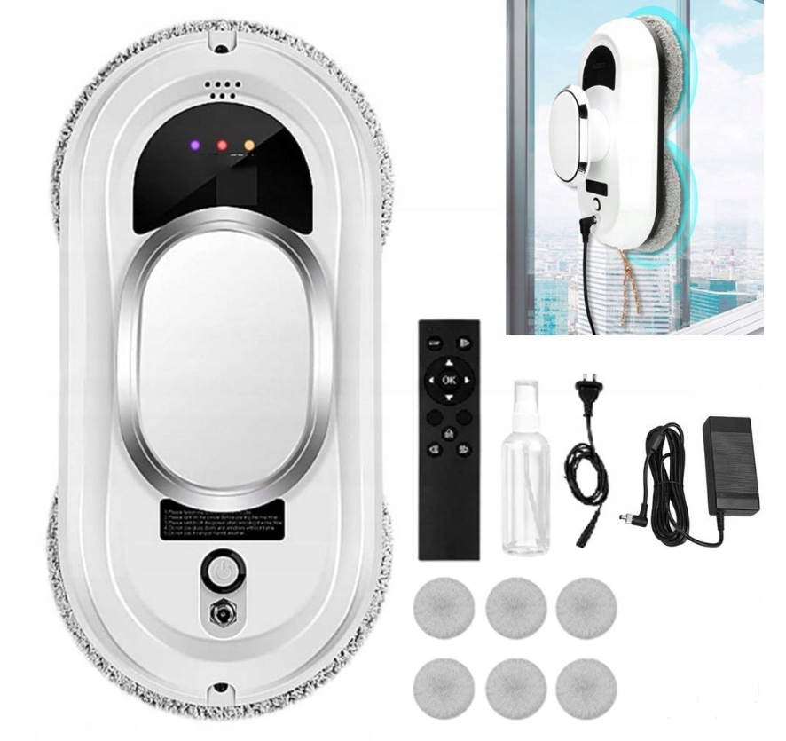 Automatický Inteligentní Robot Na Mytí Oken Skel Zrcadel Sada S Dálkovým Ovládáním