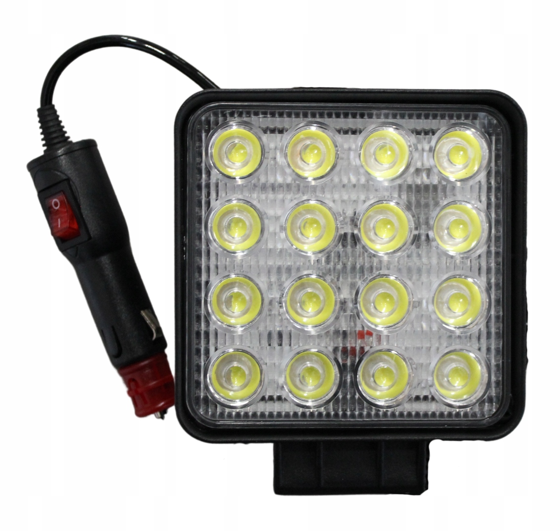 Pracovní lampa 16LED 48W upevněná na magnet, rozptýlená, čtvercová, TT.13208M